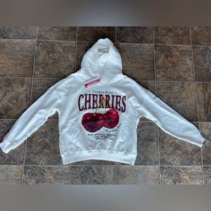NWT!!! Lemandik Chic Pullover Hoodie Cherries- Size Large